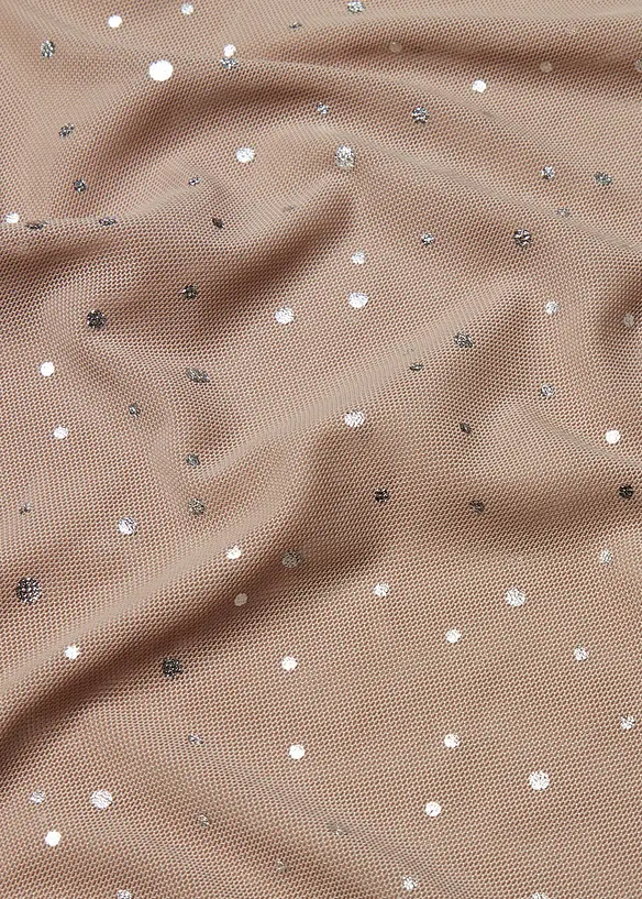 Maglia a maniche lunghe in mesh glitterato, bonprix
