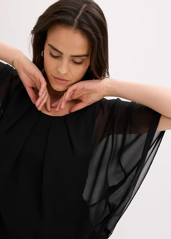 Blusa in chiffon con canotta, bonprix