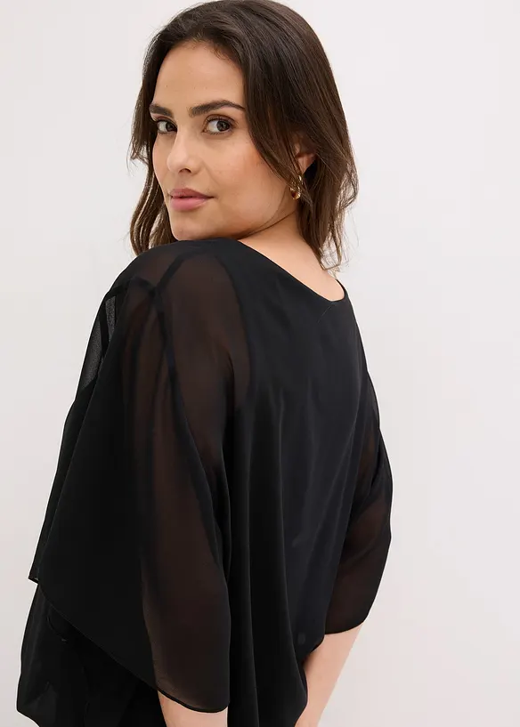 Blusa in chiffon con canotta, bonprix