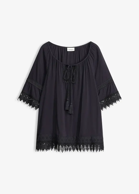 Tunica con pizzo in morbida viscosa, bonprix