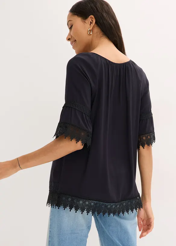 Tunica con pizzo in morbida viscosa, bonprix