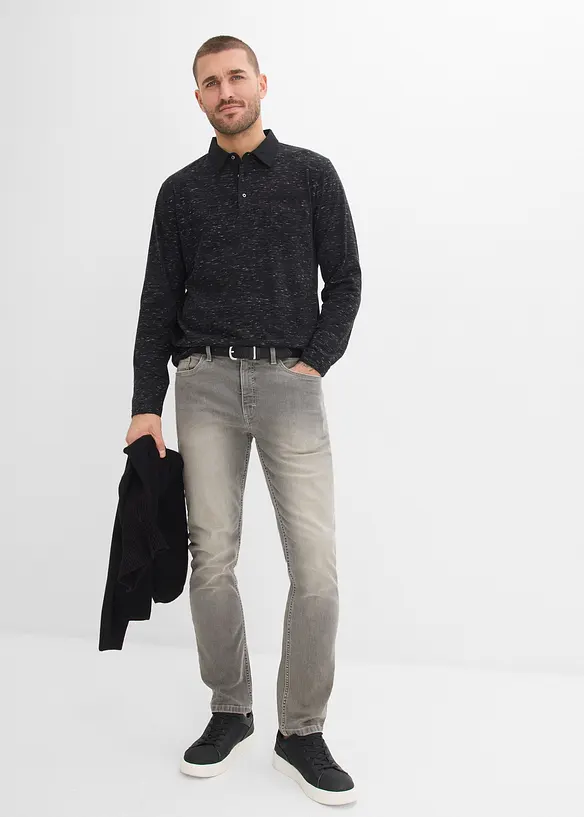 Polo a maniche lunghe in puro cotone, bonprix