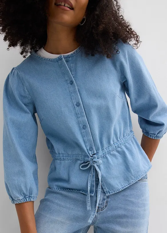 Camicia di jeans con maniche a sbuffo, bonprix