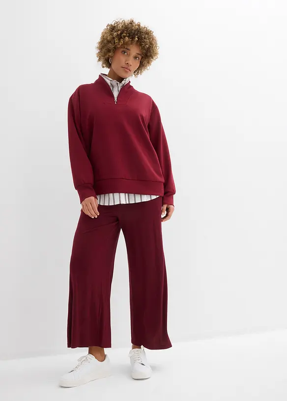 Pantaloni cropped in jersey di misto viscosa fluente, bonprix