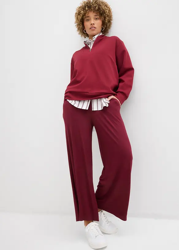 Pantaloni cropped in jersey di misto viscosa fluente, bonprix