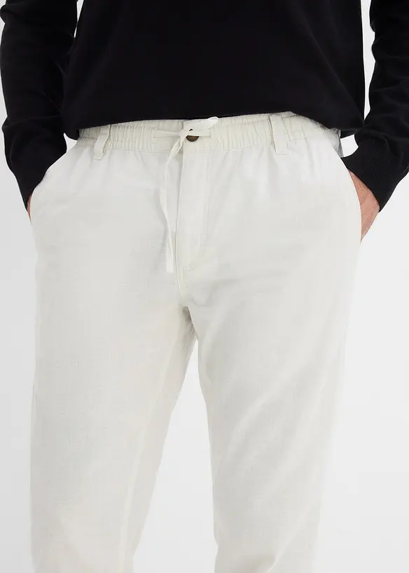 Pantaloni chino regular fit in fresco misto lino, straight, bonprix