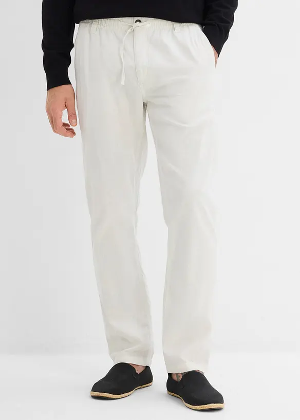 Pantaloni chino regular fit in fresco misto lino, straight, bonprix