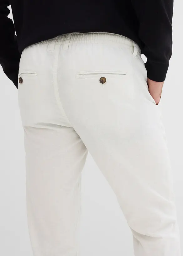 Pantaloni chino regular fit in fresco misto lino, straight, bonprix