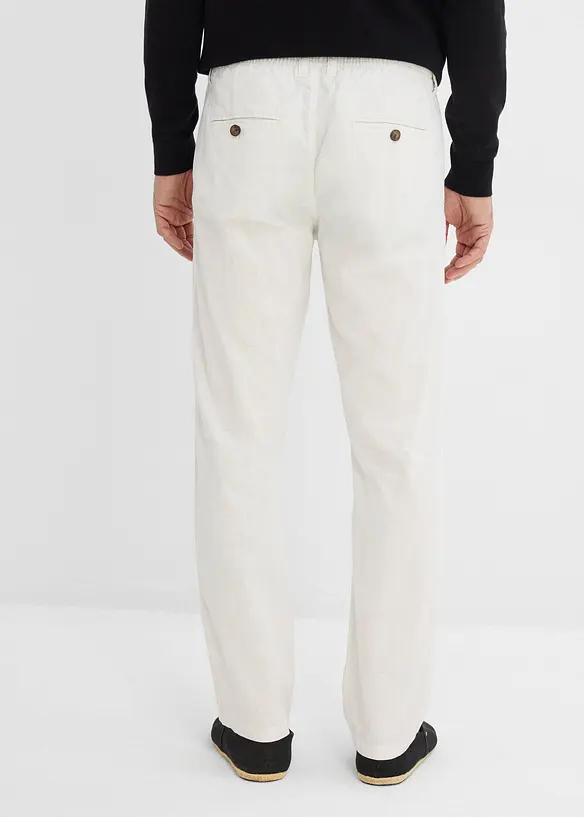 Pantaloni chino regular fit in fresco misto lino, straight, bonprix