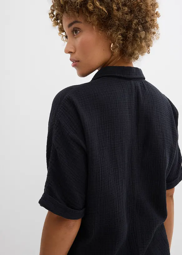 Blusa oversize lunga in soffice mussola, bonprix