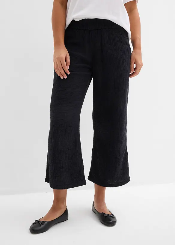 Pantaloni larghi in mussola di cotone, bonprix