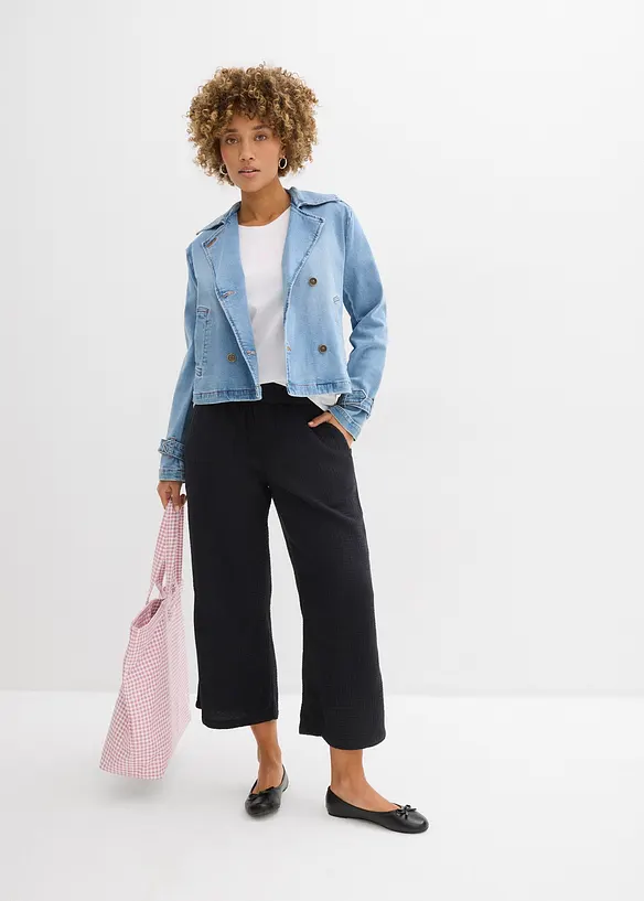 Pantaloni larghi in mussola di cotone, bonprix