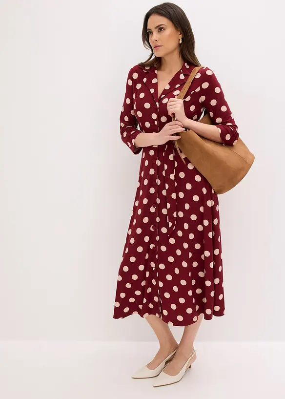 Abito chemisier con cintura da annodare, bonprix