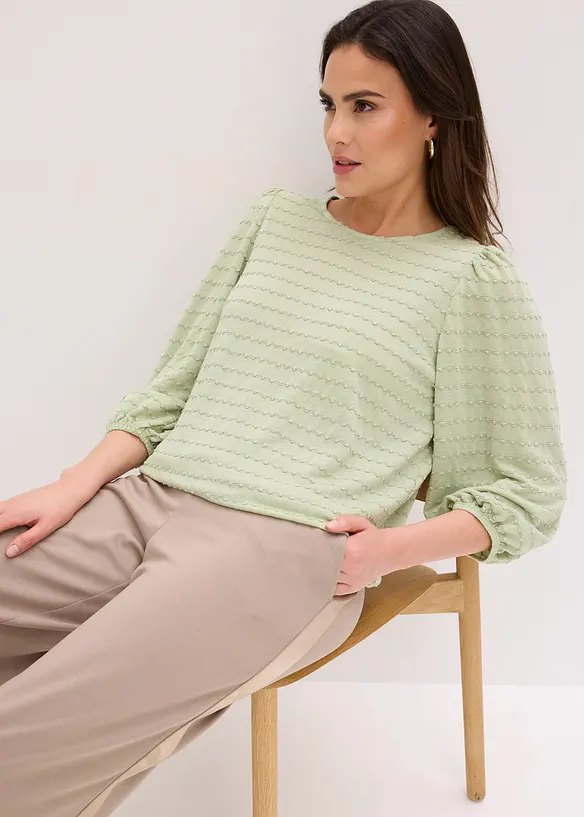 Maglia stile tunica in tessuto operato, bonprix