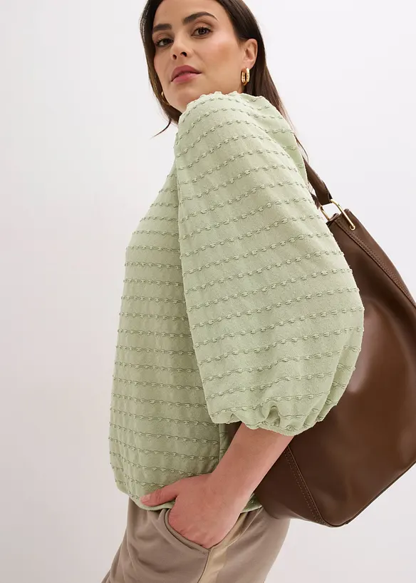 Maglia stile tunica in tessuto operato, bonprix