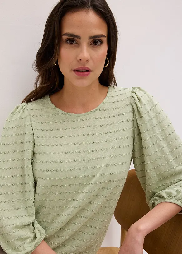 Maglia stile tunica in tessuto operato, bonprix