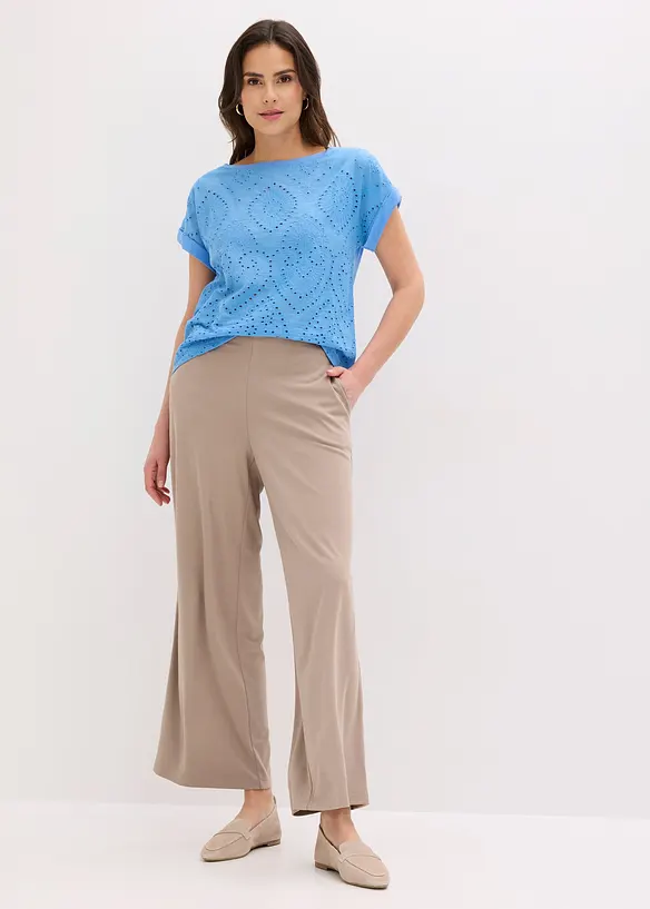 Maglia con pizzo traforato, bonprix