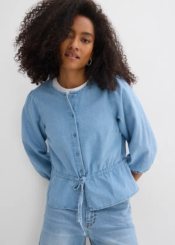 Camicia di jeans con maniche a sbuffo, bonprix