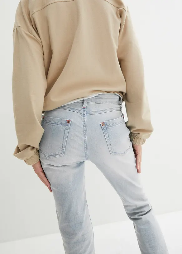 Jeans bootcut elasticizzati, vita media, bonprix