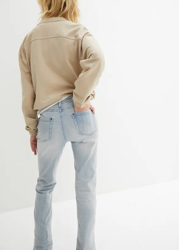 Jeans bootcut elasticizzati, vita media, bonprix