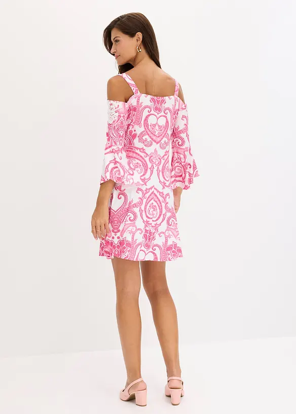 Abito svasato con spalle scoperte, bonprix