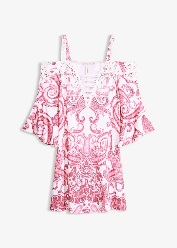 Abito svasato con spalle scoperte, bonprix