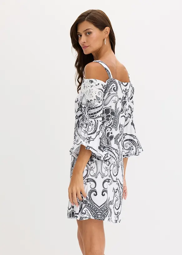 Abito svasato con spalle scoperte, bonprix