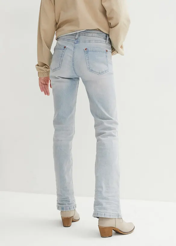 Jeans bootcut elasticizzati, vita media, bonprix
