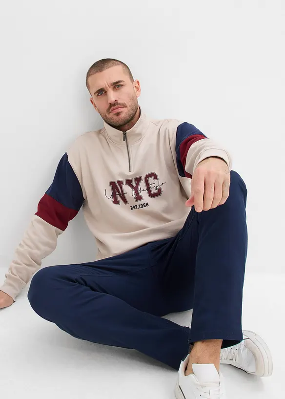 Pantaloni elasticizzati con cintura regular fit, straight, bonprix