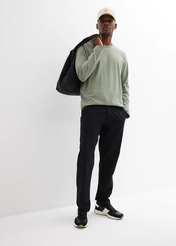 Pantaloni chino in misto lino regular fit, straight, bonprix