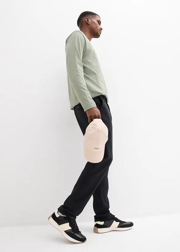 Pantaloni chino in misto lino regular fit, straight, bonprix