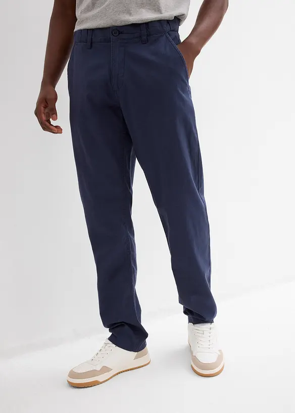 Pantaloni chino in misto lino regular fit, straight, bonprix
