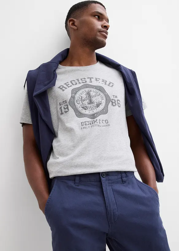 Pantaloni chino in misto lino regular fit, straight, bonprix