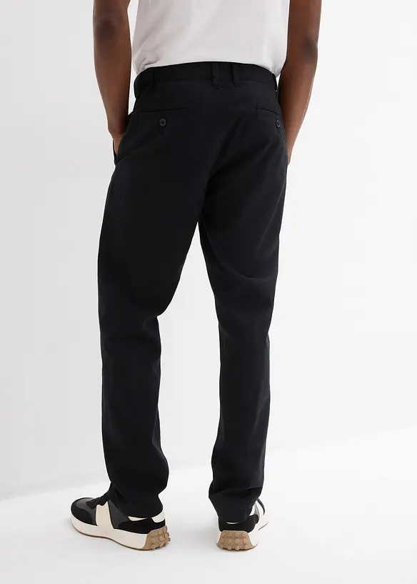 Pantaloni chino in misto lino regular fit, straight, bonprix