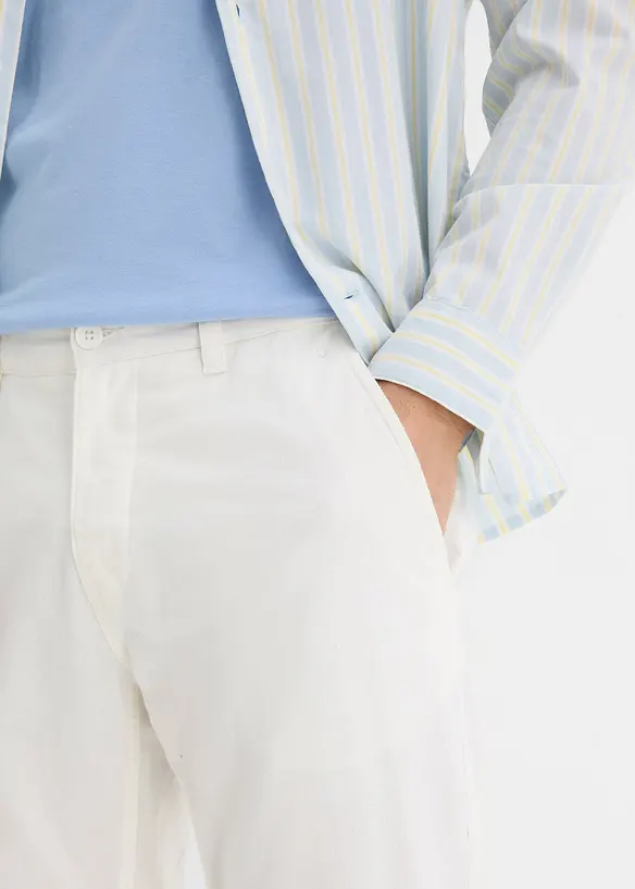 Pantaloni chino in misto lino regular fit, straight, bonprix