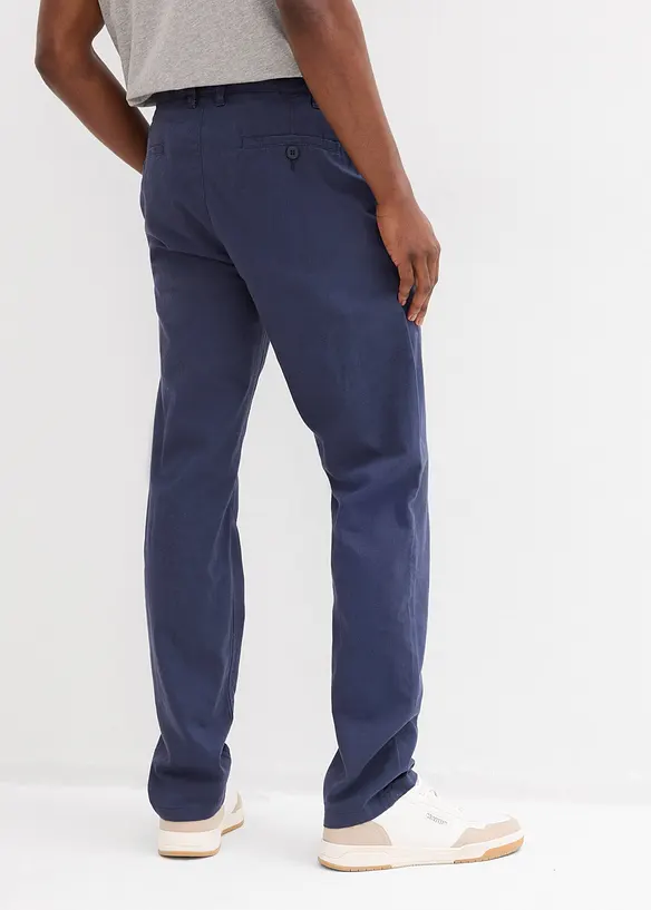 Pantaloni chino in misto lino regular fit, straight, bonprix