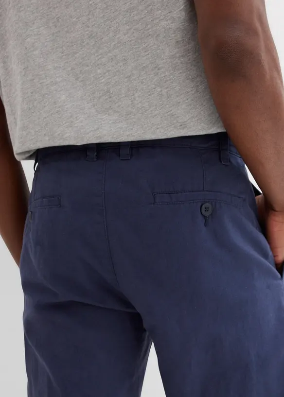 Pantaloni chino in misto lino regular fit, straight, bonprix