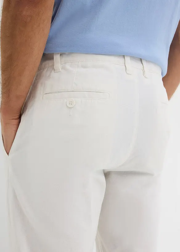 Pantaloni chino in misto lino regular fit, straight, bonprix