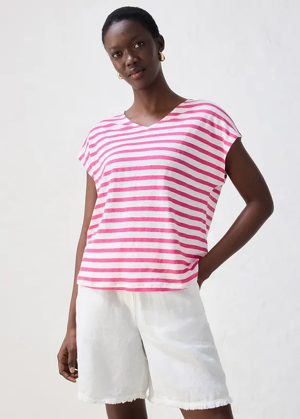 Maglia in puro lino con maniche a pipistrello, bonprix