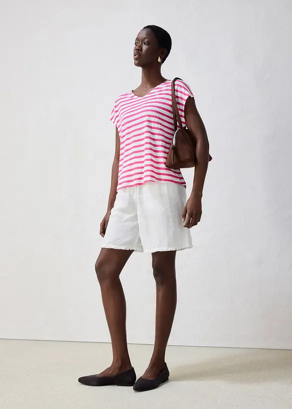 Maglia in puro lino con maniche a pipistrello, bonprix