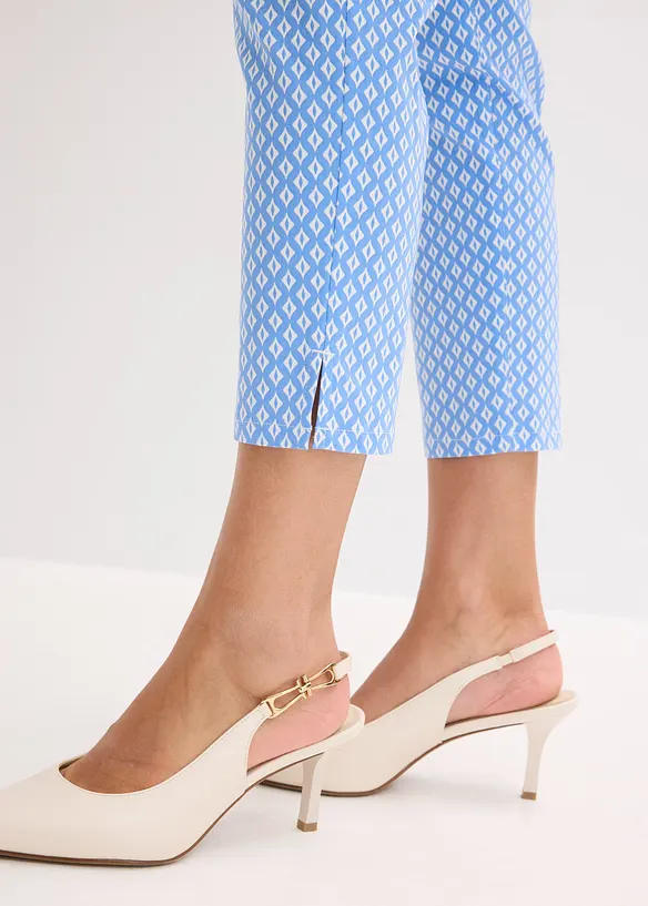 Pantaloni cropped elasticizzati in bengalina, bonprix