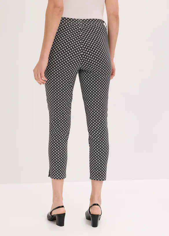 Pantaloni cropped elasticizzati in bengalina, bonprix