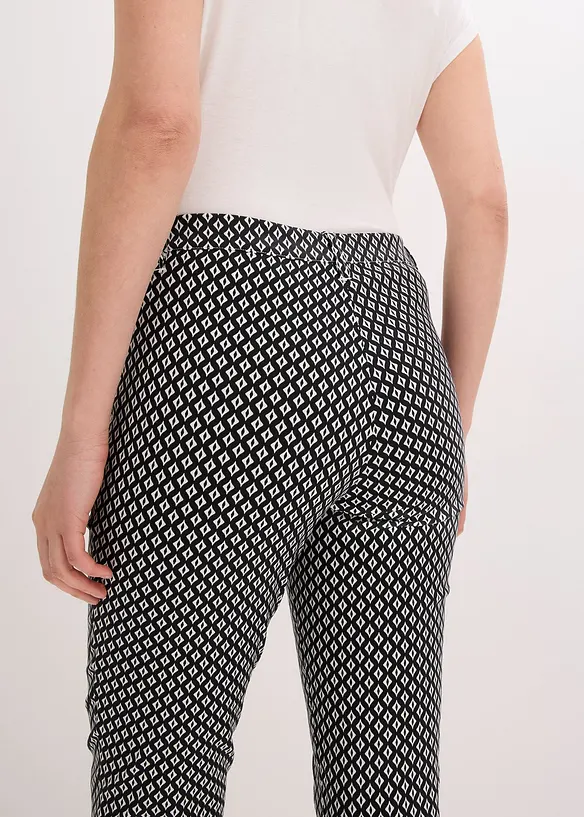 Pantaloni cropped elasticizzati in bengalina, bonprix