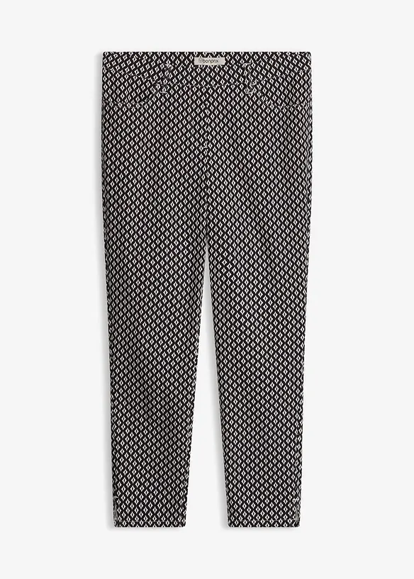 Pantaloni cropped elasticizzati in bengalina, bonprix