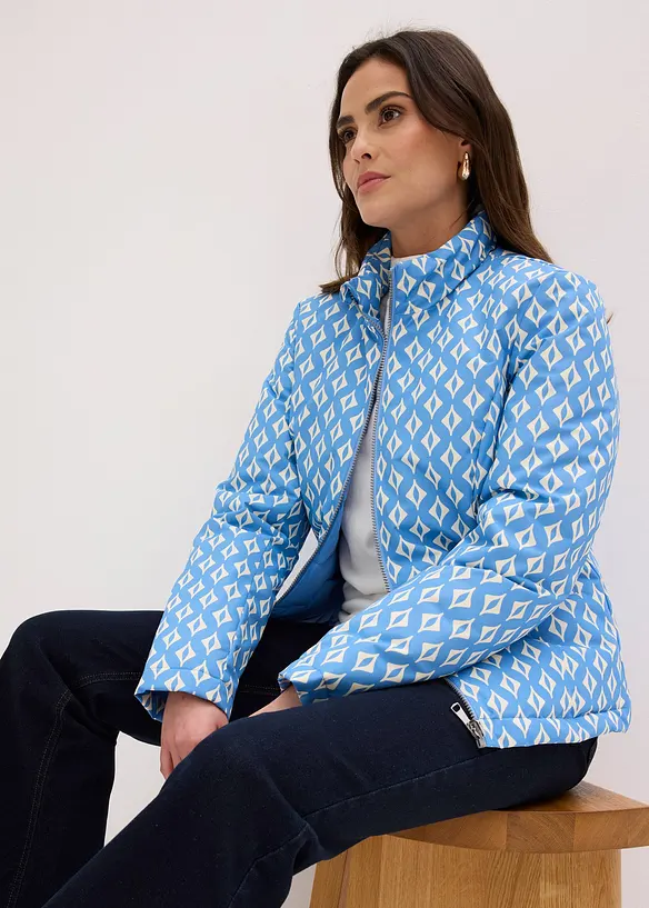 Giacca trapuntata leggera double face in fantasia, bonprix
