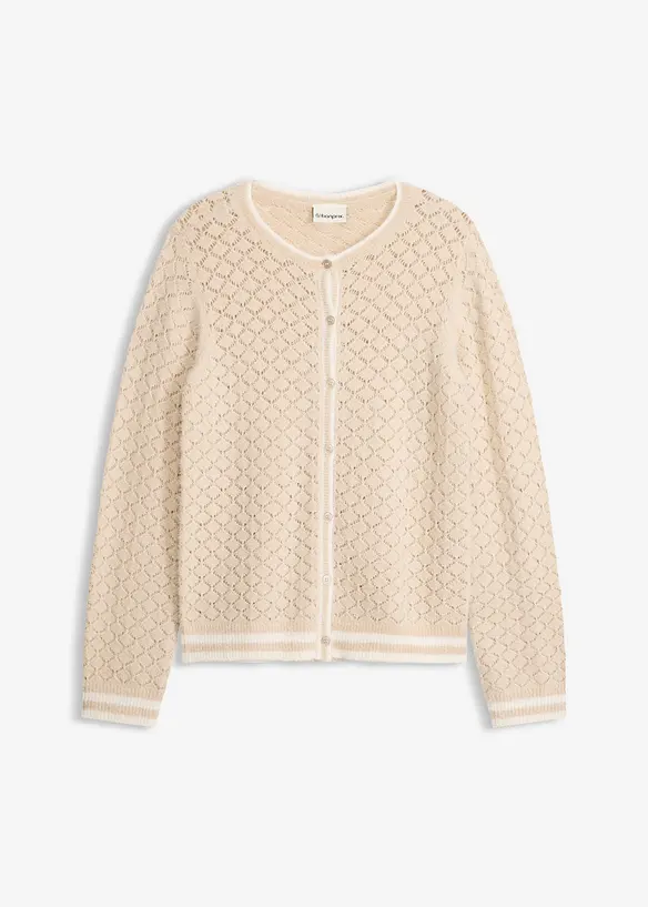 Cardigan traforato con filato piumato, bonprix