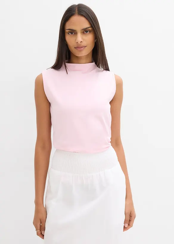 Top in misto cotone elasticizzato, bonprix