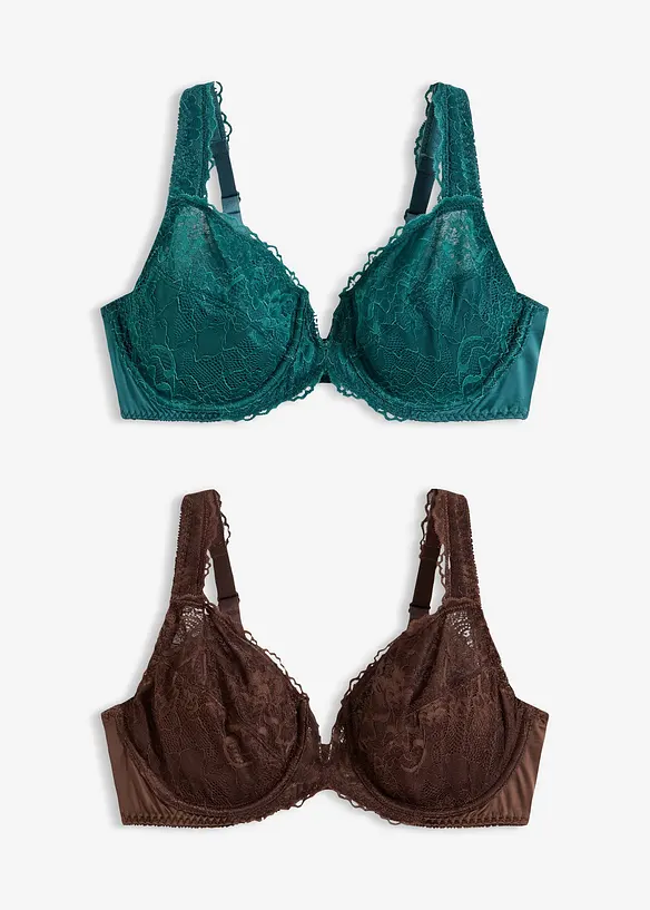 Reggiseno con ferretto ed effetto lucido (pacco da 2), bonprix