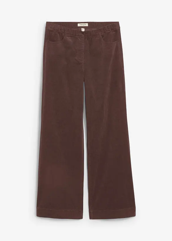 Pantaloni larghi in velluto a coste elasticizzato, vita alta, bonprix