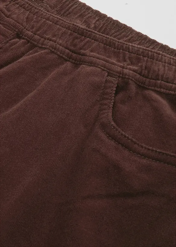 Pantaloni larghi in velluto a coste elasticizzato, vita alta, bonprix